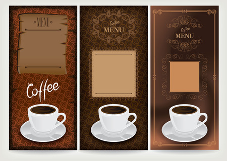 Three coffee design templates.のイラスト素材