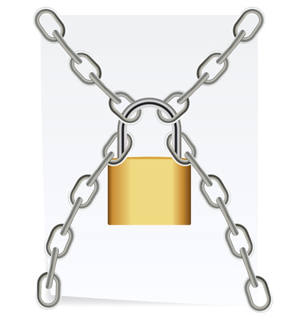 Paper chain with a lock. Vector illustration designのイラスト素材