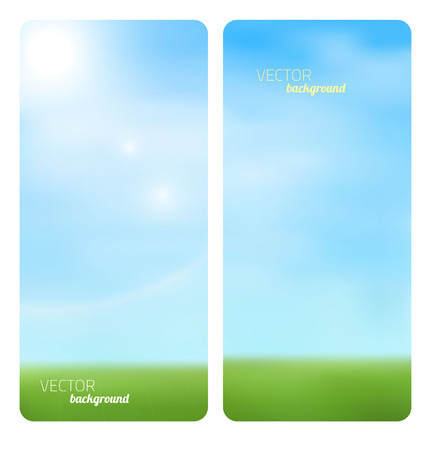 Banner spring grass in sun lightのイラスト素材