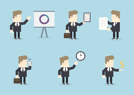 Set of icons of businessmen. Vector illustrationのイラスト素材