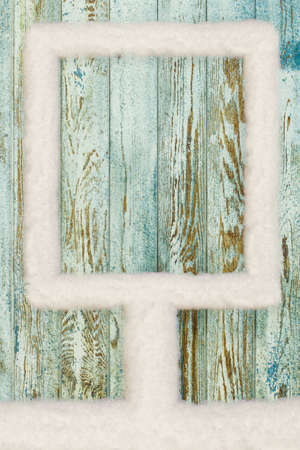 Snow drift on Wood Boardsの写真素材