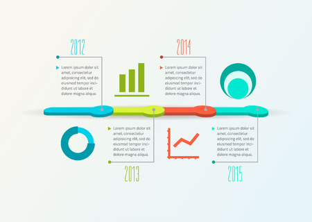Abstract moden Timeline Infographic, Vector design templateのイラスト素材