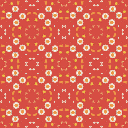 Abstract pattern of coffee paraphernaliaのイラスト素材