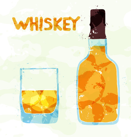 Glass of scotch whiskeyのイラスト素材