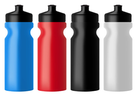 Set realistic sports water bottlesのイラスト素材