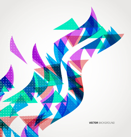 Abstract Triangle Geometric colorful waveのイラスト素材