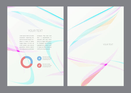 Abstract modern bright multicolored wave flyer. Vectorのイラスト素材