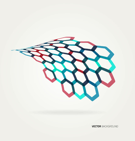 Abstract wave Vector hexagons template.のイラスト素材