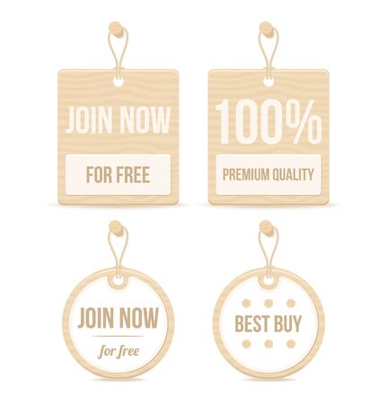 wood labelのイラスト素材