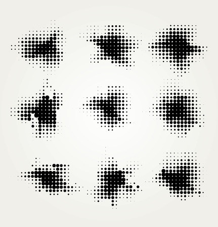 Collection of four ink splatsのイラスト素材