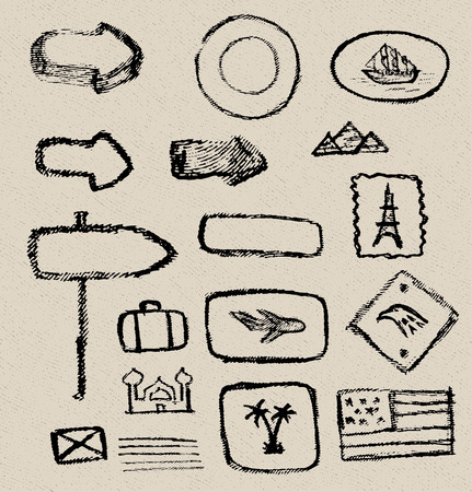 Vintage vector grunge elementsのイラスト素材