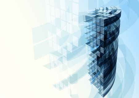 Modern blue glass wall of office building. Vector Modern blue glass wall of office building. Vector
