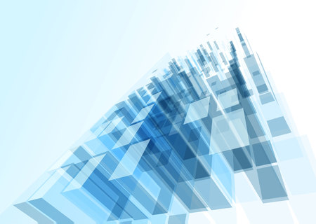 Modern blue glass wall of office building. Vectorのイラスト素材