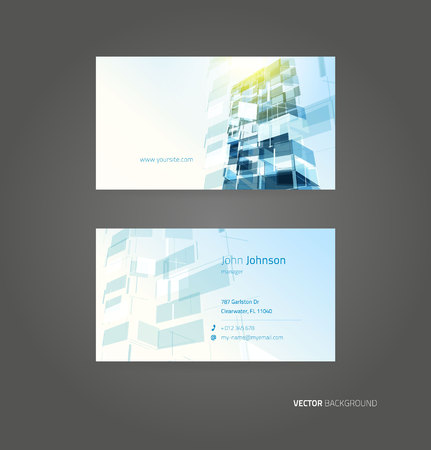 Business blue card vector background. Template designのイラスト素材