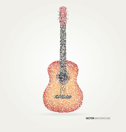 Guitar dots isolated on white background. Template designのイラスト素材