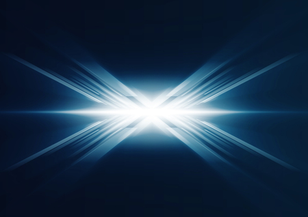 Abstract glowing blue lines in perspective. Template designの写真素材