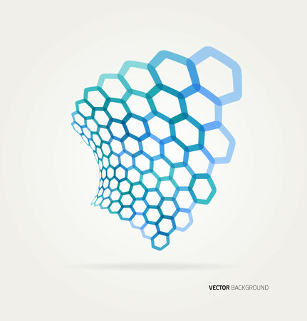 Abstract color wave hexagons template.のイラスト素材