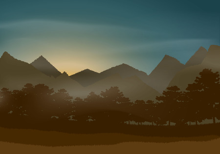 Mysterious beautiful natural landscape. Vector. Template designのイラスト素材