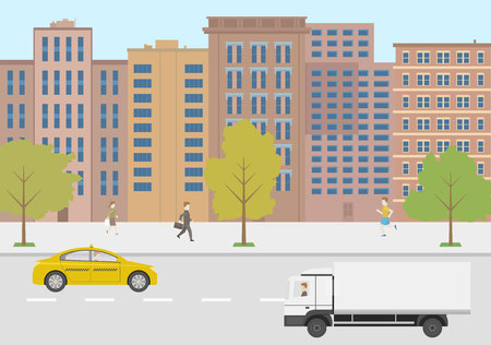 Modern vector illustration city life. Flat designのイラスト素材