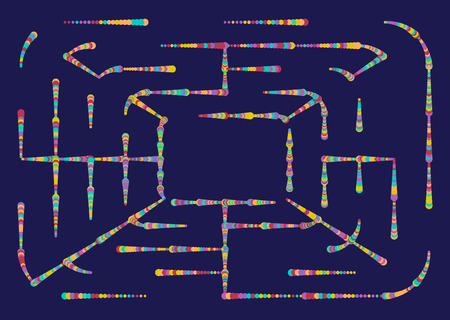 Abstract colorful background of lines and pointsのイラスト素材