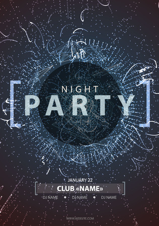 Night Disco Party Poster Backgroundのイラスト素材