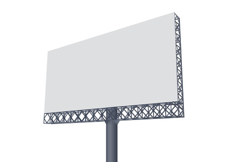 Blank billboard at blue sky background. Mock up.のイラスト素材