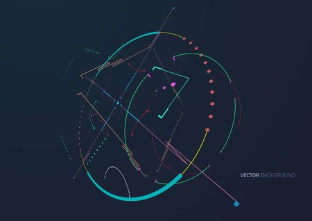 Abstract lines techno background. The system code.のイラスト素材