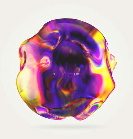 Multi-colored liquid on a white background. Mesh. No trace.のイラスト素材