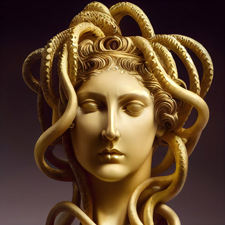 3D render of the mythological character Gorgon Medusa