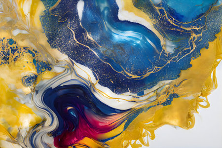 Abstract fluid art painting in alcohol ink technique.の写真素材