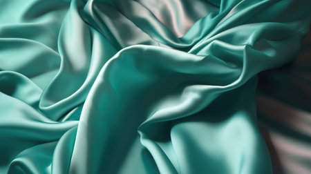 Dark green silk satin background. Generative Aiの素材