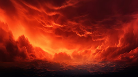 Dramatic colorful monsoon cloud formation in the sky during sunset. Generative Aiの素材