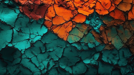 Dark orange blue green teal abstract background. Generative Aiの素材