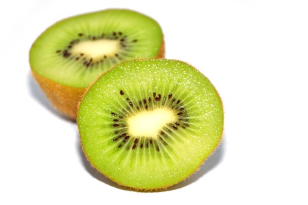 Kiwi fruit cut in halfの写真素材