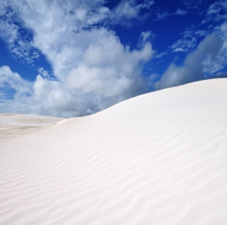 Sky and White sand dune in Australiaの写真素材