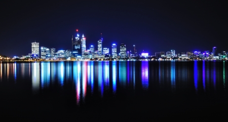 Perth skyline by night の写真素材