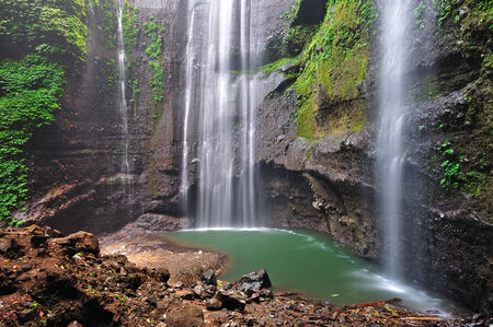 Madakaripura Waterfall in Bromo Tenger Semeru National Park, East Java, Indonesia の写真素材