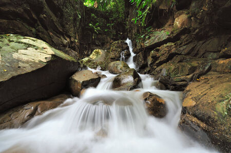 Kionsom Waterfall in Sabah Borneo Malaysia の写真素材