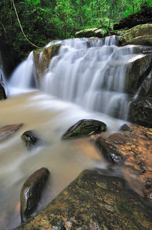 Kionsom Waterfall in Sabah Borneo Malaysia の写真素材
