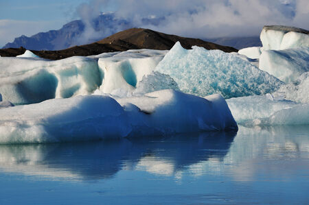 Blue iceberg in Jokulsarlon Lagoon Iceland