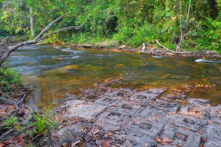 River of thousand lingas Siem Reap Cambodia.の写真素材