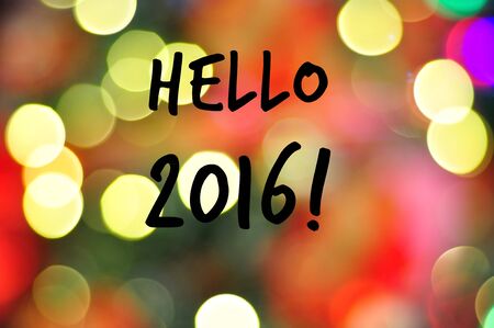 Happy new year 2016 with colorful backgroundの写真素材