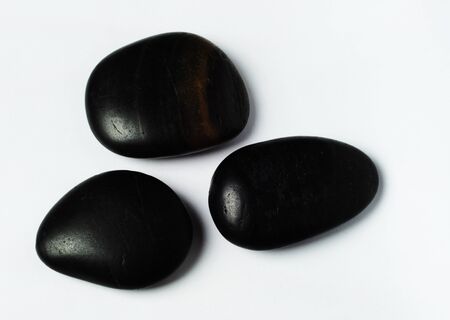 Three black zen stones, spa beauty and wellness conceptの写真素材