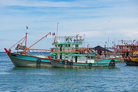 Trawlers fishing boat  in Kota Kinabalu Sabah Borneo Malaysia.の写真素材