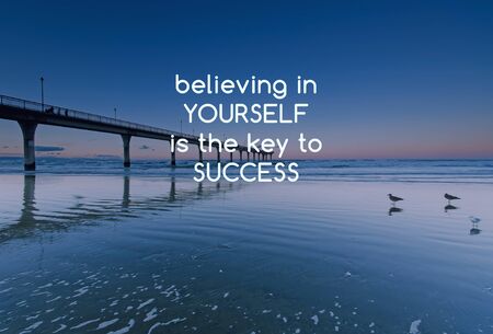 Inspirational quotes - Believing in yourself is the key to successの写真素材