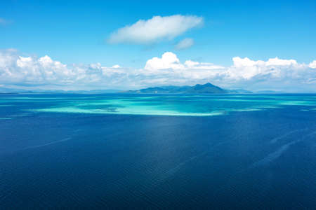 Drone of view of Sulu sea Semporna Sabah Borneo Tun Sakaran Marine parkの写真素材