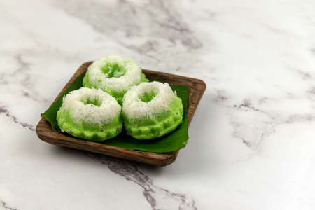 Kuih Puteri Ayu Steamed Pandan Coconut Cake - Malaysian Traditional Dessertの写真素材