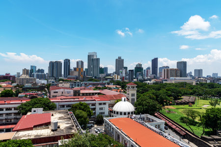 View of Intramuros and Manila skyline, Philippinesのeditorial素材