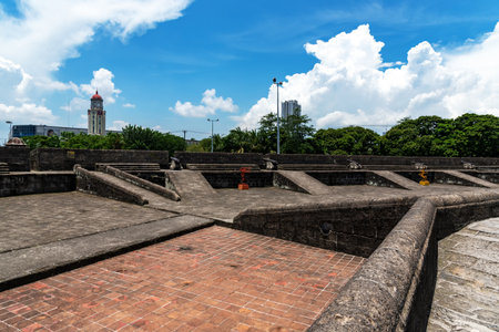 16th century build fortress Intramuros and cannons Fort Santiago in Manila, Philippines
