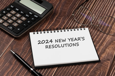 Notepad with text 2024 New Year's Resolutions